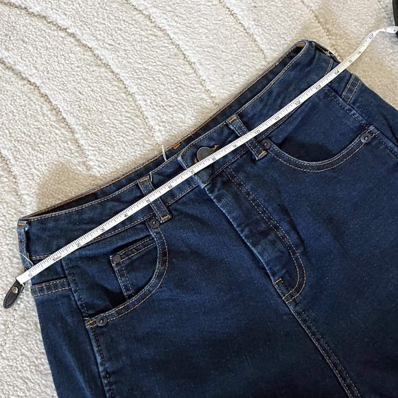 Whistles NEW Stretch Barrel Jeans in Dark Denim High-Waist Ankle Raw Hem Sz 26 - Picture 11 of 12